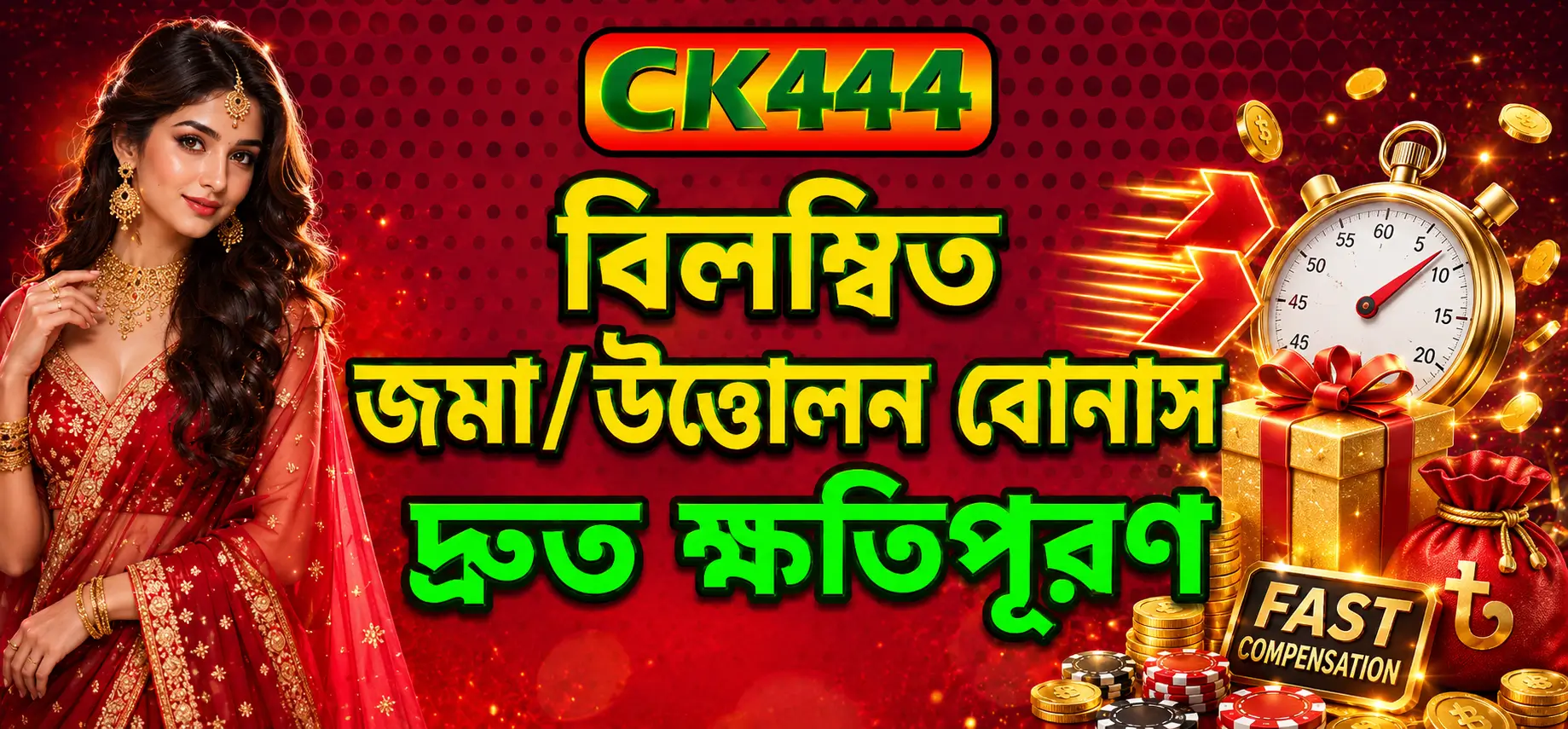 Delayed Deposit / Withdrawal Bonus promotion artwork for CK444 promotions